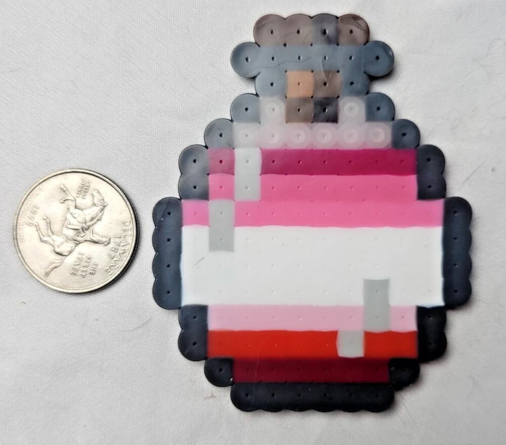 Pink Lesbian LGBT Potion Perler Pixel Art